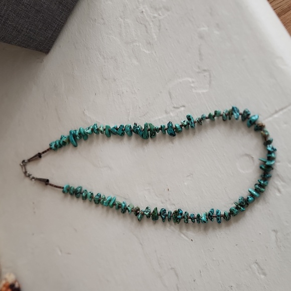 Native American Santo Domingo Chunky Turquoise & Heishi Vintage Necklace  💙🤎 - Picture 10 of 15